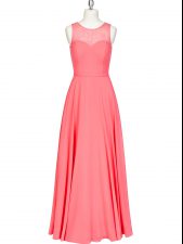 Trendy Sleeveless Lace and Belt Zipper Evening Dress