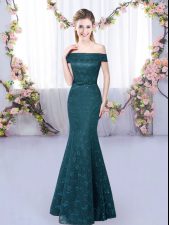 Hot Selling Sleeveless Lace Up Floor Length Lace Quinceanera Court of Honor Dress