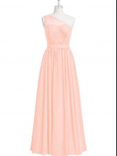  Pink Sleeveless Chiffon Evening Dress for Prom and Party