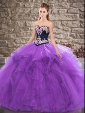 Sumptuous Tulle Sleeveless Floor Length Sweet 16 Quinceanera Dress and Beading and Embroidery