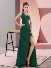  Backless Dress for Prom Green for Prom with Beading Sweep Train