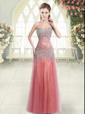 Fabulous Sleeveless Zipper Floor Length Beading Prom Dresses