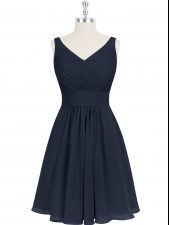 Discount Black V-neck Zipper Pleated Evening Dress Sleeveless