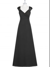 Exceptional Black Zipper Evening Dress Lace Sleeveless Floor Length