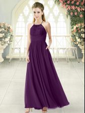 Exquisite Sleeveless Backless Ankle Length Lace Prom Evening Gown
