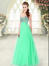 Customized Sweetheart Sleeveless Lace Up Dress for Prom Apple Green Tulle