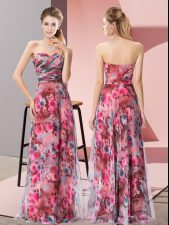  Multi-color Sleeveless Floor Length Pattern Zipper Prom Gown