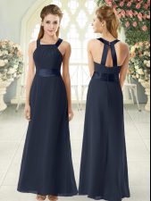  Black Sleeveless Floor Length Ruching Zipper Prom Dresses