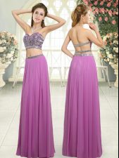  Floor Length Lilac Prom Party Dress Sweetheart Sleeveless Backless