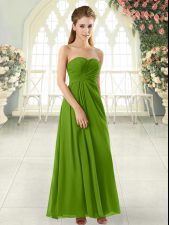 Fabulous Ruching Prom Gown Zipper Sleeveless Ankle Length