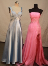  Discount A-line Strapless Brush Prom Dresses Appliques with Beading Style FA-Z-00166