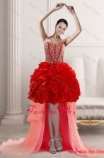 2015 Beautiful High Low Prom Dresses with Beading and Ruffles XFNAO5781TZBFOR