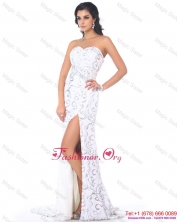2015 Sexy Sweetheart Sequins White Prom Dress with High SlitWMDPD212FOR