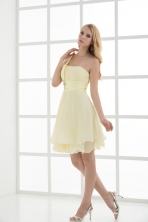 A line Chiffon One Shoulder Beading and Ruching  Prom Dress FVPD142FOR