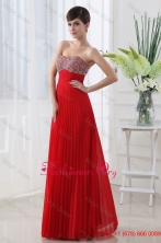 Backless Empire Sweetheart Beading Pleats Prom Dress in Red  FVPD014FOR