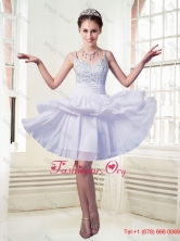 Chiffon Empire Straps Mini Length Beaded Homecoming Dress in Lavender UNION9T011PSFOR