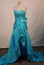 Discount A-line Sweetheart Brush Prom Dresses Appliques with Beading Style FA-Z-00158