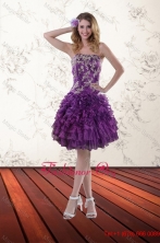 Elegant Strapless 2015 Prom Dresses with Appliques and Ruffles XFNAO244TZBFOR