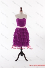 Fall Discount Short Prom Dresses with Bowknot and Ruffled Layers DBEES216FOR