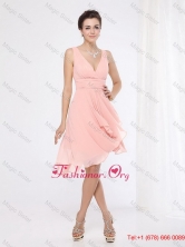 Fall Elegant V Neck Side Zipper Prom Dresses with Asymmetrical DBEE032FOR