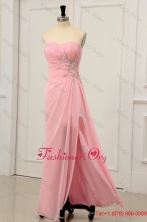 Fall Sweetheart Chiffon Empire Rhinestone and Beading Prom Dress with High Silt FFPD0185FOR