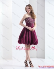 Perfect Wine Red Strapless Short Prom Dresses with Beading WMDPD134FOR