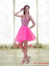 Popular A Line Beading 2015 Prom Dress in Hot Pink QDDTA64003FOR
