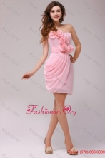Spring Column Hand Made Flowers Baby Pink Strapless Prom Dress FFPD0228FOR