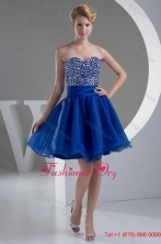 Spring Sweetheart A line Mini length Royal Blue Prom Dress with Beaded Bodice WD4-756FOR