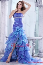 Strapless Beading and Ruffles Layered Mermaid Purple and Blue Prom Dress FFPD0756FOR