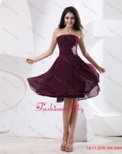 Summer Luxurious Strapless Brown Short Prom Dress with Appliques DBEE399FOR