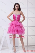 Summer Ruching and Diamonds Decorated Ruffled Layers Sweeeheart Prom Dress WD4-384FOR