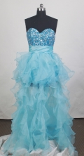 Discount Empire Sweetheart Floor-length Aqua Blue Prom Dress LHJ42873