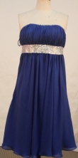 Cute Empire Strapless Tea-length Short Prom Dresses Beading Style FA-Z-00135
