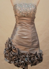 Sexy A-line Strapless Knee-length Short Prom Dresses Beading Style FA-Z-00140