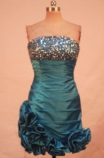 Sweet Short Straples Mini-length Blue Beading Prom Dresses Style FA-C-189