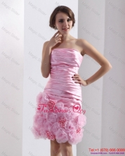 2015 Lovely Strapless Ruching Mini Length Prom Dress in Baby Pink WMDPD220FOR