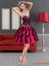 2015 Multi Color Prom Dress with Beading and Ruffled Layers QDZY689TZCFOR