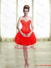 2015 Summer Cute Appliques and Ruffles Red Prom Dress SJQDDT28003FOR