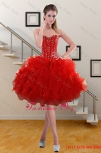 2015 Summer Pretty Sweetheart Ruffled Red Prom Gown with Beading XFNAO5793TZBFOR