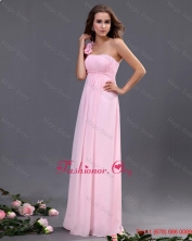 2016 Empire One Shoulder Prom Dresses with Hand Made Flowers DBEE474FOR