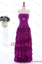 2016 Winter Popular Empire Strapless Beaded Prom Dresses with Ruffled Layers DBEES081FOR