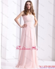 Baby Pink Strapless Prom Dresses with Ruching and Beading WMDPD042FOR