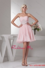 Baby Pink Sweetheart Ruche Beading Decorate Prom Gown Dress WD4-1302FOR