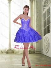 Beautiful Beading and Ruffles Short Lavender 2015 Prom Dress SJQDDT23003-1FOR