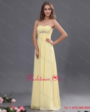 Custom Made Yellow Long Prom Dresses with Beading for 2016 DBEE539FOR