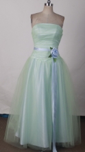 Fashionable A-line Strapless Floor-length Apple Green Prom Dress LHJ42806
