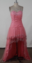 Fashionable Empire Sweetheart High-low Knee-length Waltermelon Prom Dress LHJ42819