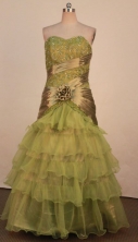Fashionable Mermaid Sweetheart-neck Floor-length Olive Green Beading Prom Dresses Style FA-C-163