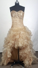 Gorgeous A-line Sweetheart Knee-length Champange Prom Dress LHJ428